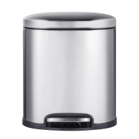 Ведро для мусора Topper-TC-0205 SS Color/плавное закрытие/овальное/5л/нержавейка (MI7059)